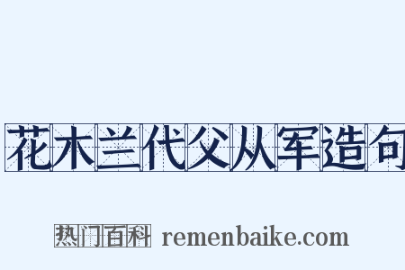 花木兰代父从军造句是什么意思的图片